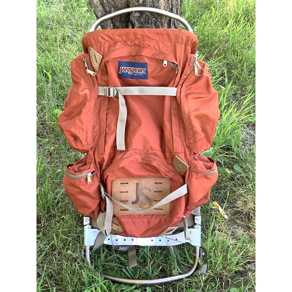 Vintage JanSport D3 External Frame Hiking Backpack Orange 1970s Trail Pack USA